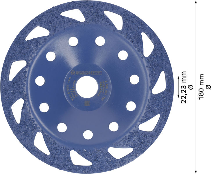 BOSCH EXPERT Multi Material Carbide-Topfscheibe mittel, angeschrägt, 180 mm, 22,23 mm