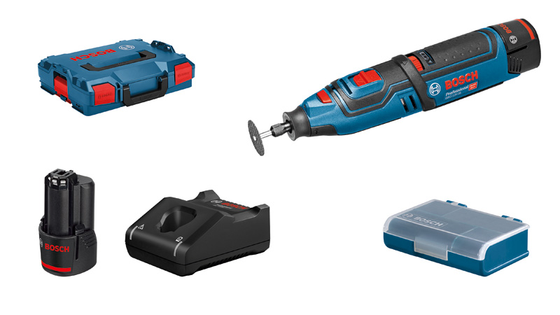 BOSCH Akku-Rotationswerkzeug GRO 12V-35, 2 x Akku GBA 12V 2.0Ah in L-BOXX