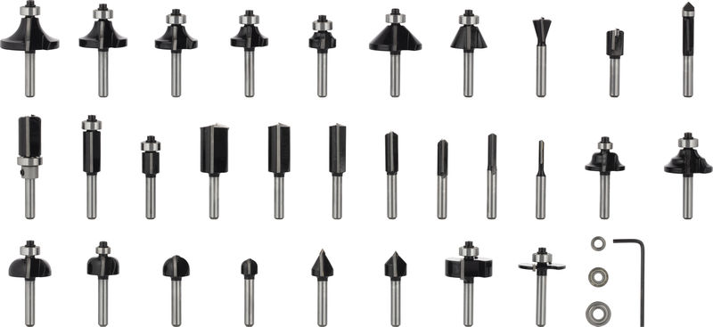 BOSCH PRO Fräsersatz gemischt, Schaft 1/4", 30-tlg