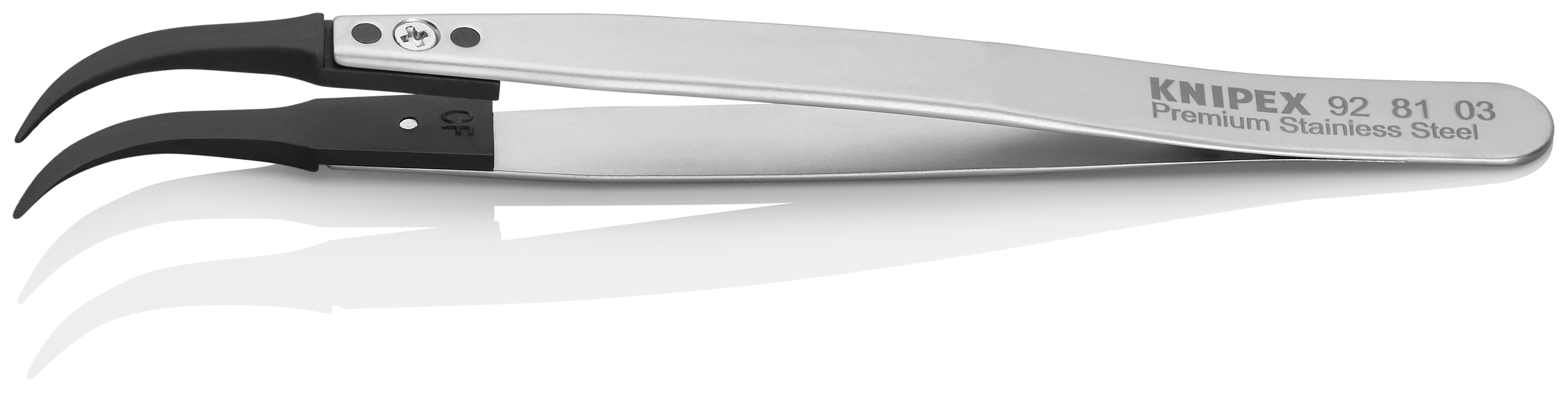 KNIPEX KNIPEX 92 81 03 Pinzette mit Wechselspitzen ESD 130 mm Glatt
