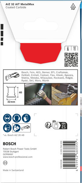 BOSCH EXPERT AIZ 32 AIT MetalMax Tauchsägeblatt, 32 x 40 mm