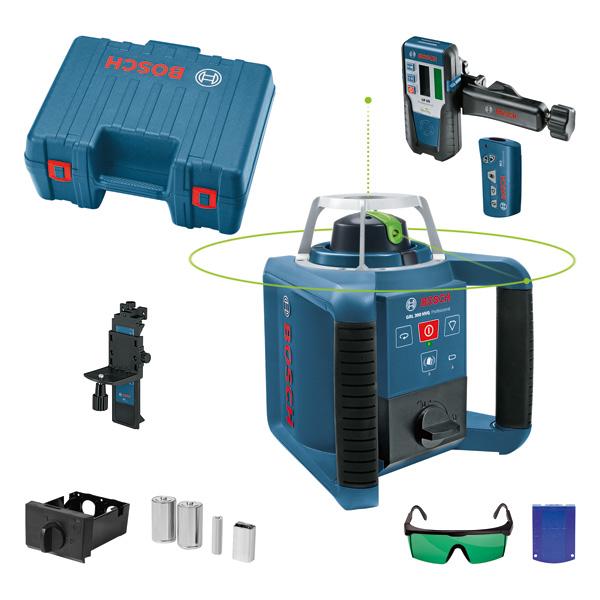 BOSCH Rotationslaser GRL 300 HVG, 1 x 9 V-Blockbatterie (6LR61) im Handwerkerkoffer BOSCH Rotationslaser GRL 300 HVG, 1 x 9 V-Blockbatterie (6LR61) im Handwerkerkoffer