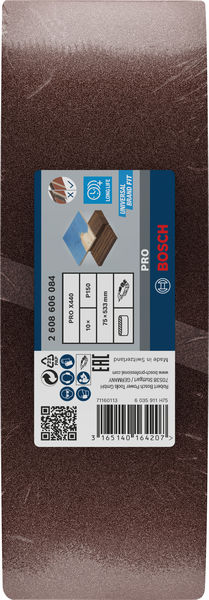 BOSCH PRO X440 Schleifband, 75 x 533 mm, 150, 10-tlg. BOSCH PRO X440 Schleifband, 75 x 533 mm, 150, 10-tlg.