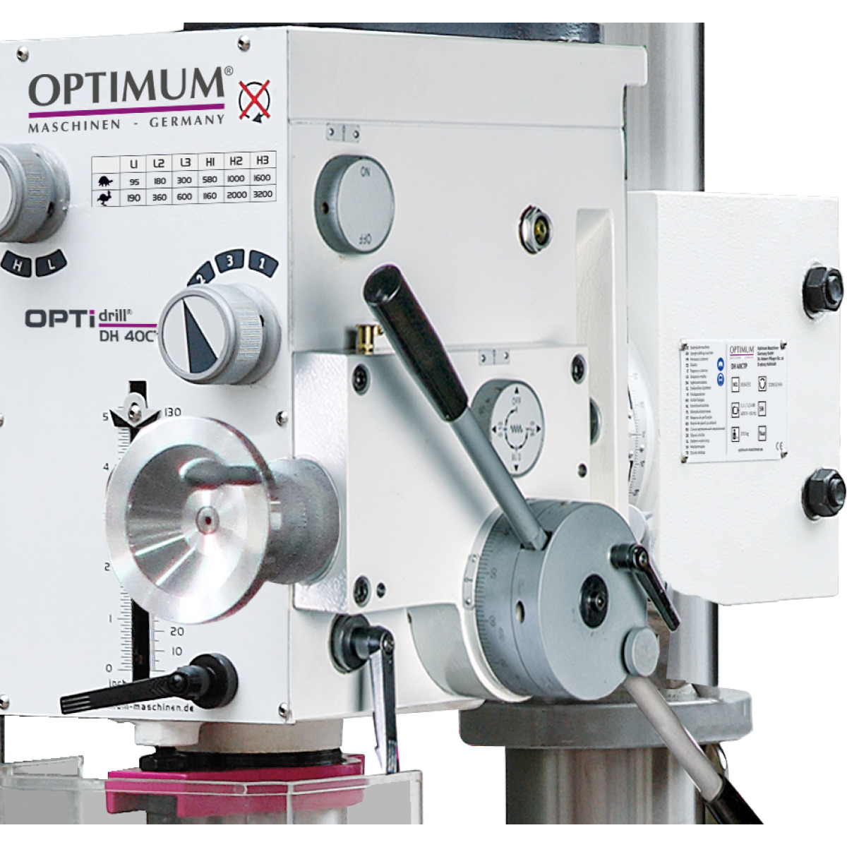 Optimum Säulen-Getriebebohrmaschine mit Kreuztisch Typ OPTIdrill DH 40CT