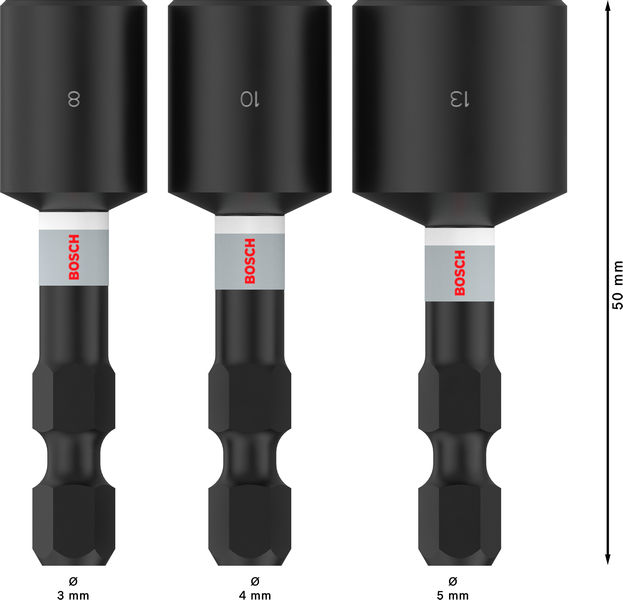 BOSCH PRO Nutsetter Impact Set, 8 x 50, 10 x 50, 13 x 50 mm, 3-tlg.