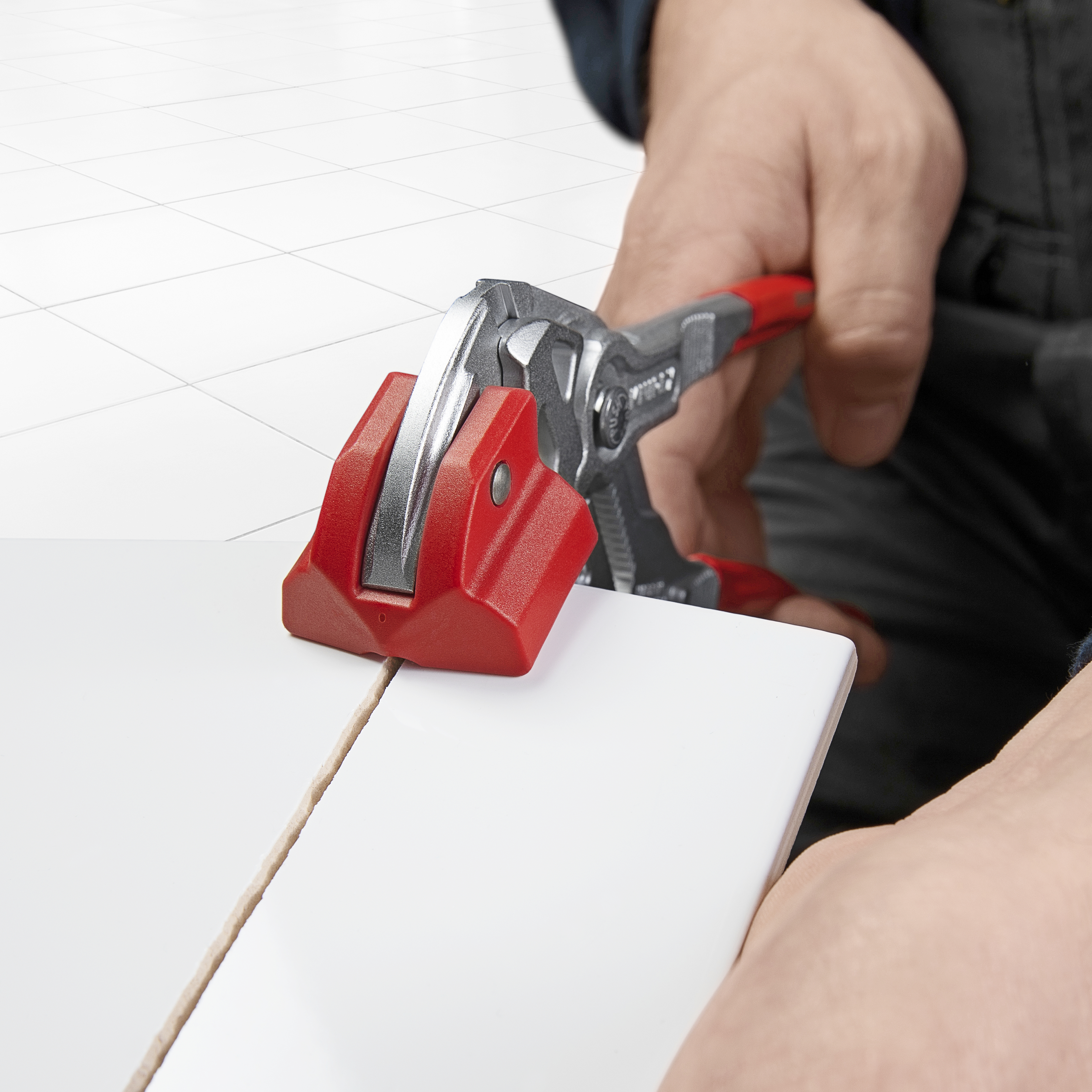 KNIPEX KNIPEX 91 13 250 Fliesenbrechzange 250 mm verchromt mit Kunststoff überzogen