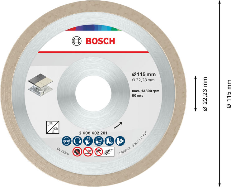 BOSCH Ceramic Trennscheibe, 115 x 7 mm, Bohrung 22,23 mm