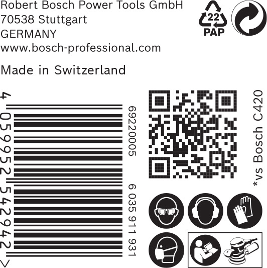 BOSCH EXPERT C470 Schleifblatt, 125mm, K240, keine Löcher, 50-tlg.