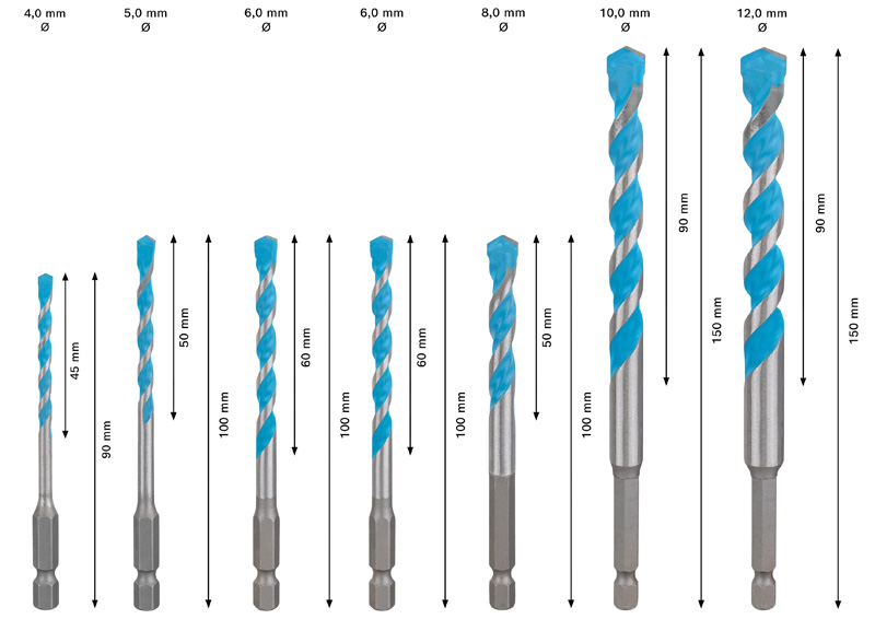 BOSCH EXPERT HEX-9 Multi Construction Bohrer-Set, D= 4/5/6/6/8/10/12 mm, 7-tlg. BOSCH EXPERT HEX-9 Multi Construction Bohrer-Set, D= 4/5/6/6/8/10/12 mm, 7-tlg.