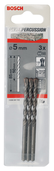 BOSCH Betonbohrer CYL-3, 5 x 50 x 85 mm, d 4,5 mm, 3er-Pack BOSCH Betonbohrer CYL-3, 5 x 50 x 85 mm, d 4,5 mm, 3er-Pack