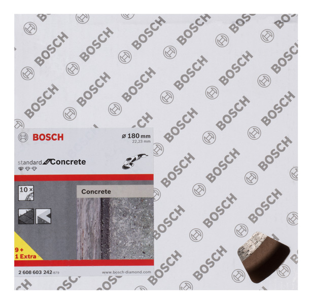 BOSCH Diamanttrennscheibe Standard for Concrete, 180 x 22,23 x 2 x 10 mm, 10er-Pack BOSCH Diamanttrennscheibe Standard for Concrete, 180 x 22,23 x 2 x 10 mm, 10er-Pack