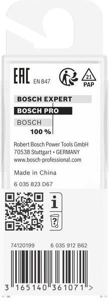 BOSCH PRO Bündigfräser mit untenlieg. Führungskugellager, Ø 1/2" x L 1/2", Schaft 1/4" BOSCH PRO Bündigfräser mit untenlieg. Führungskugellager, Ø 1/2" x L 1/2", Schaft 1/4"