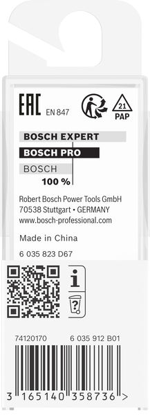 BOSCH PRO Nutfräser, zweischneidig, Ø 3/8" x L 49/64", Schaft 1/4" BOSCH PRO Nutfräser, zweischneidig, Ø 3/8" x L 49/64", Schaft 1/4"