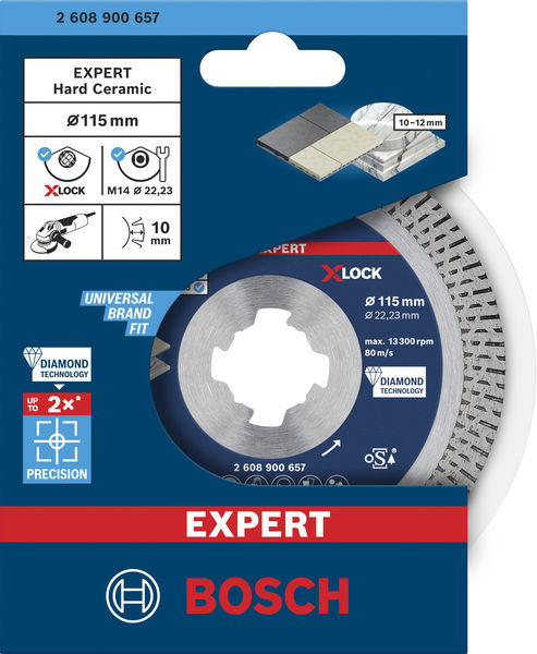 BOSCH EXPERT Hard Ceramic Diamanttrennscheibe, X-LOCK, 115x22,23 mm