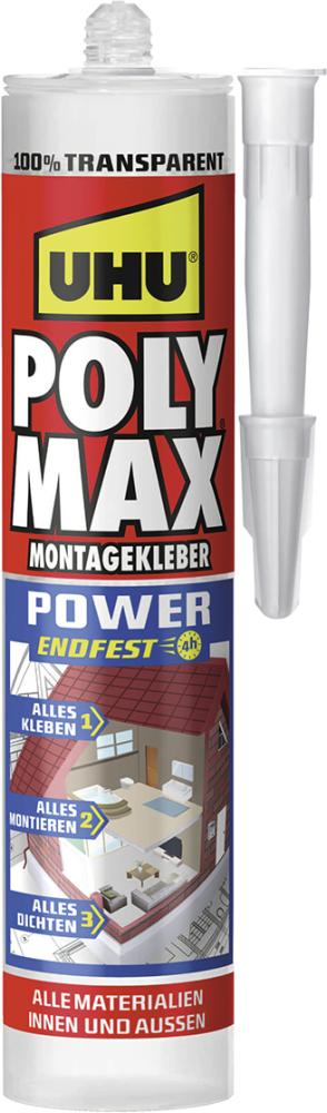 UHU UHU POLY MAX POWER transparent Kartusche 300g UHU UHU POLY MAX POWER transparent Kartusche 300g