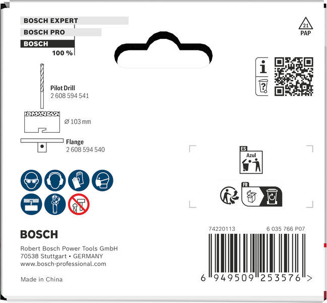 BOSCH Brick and Soft Tile Lochsäge mit Aufsteckhalter, 103 x 60 mm