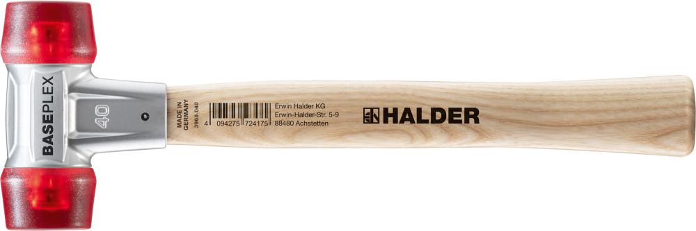 HALDER Baseplex-Schonhammer mit Zinkdruckguss-Gehäuse und Holzstiel, Ø40mm HALDER Baseplex-Schonhammer mit Zinkdruckguss-Gehäuse und Holzstiel, Ø40mm