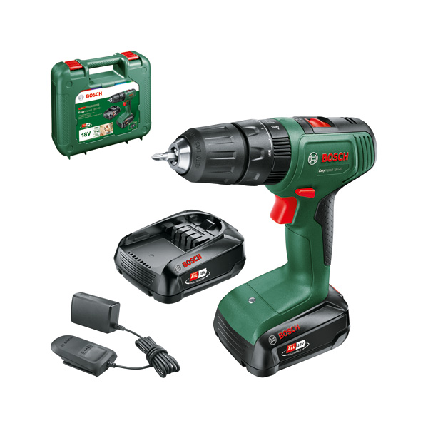BOSCH Akku-Bohrschrauber EasyImpact 18V-40, 2 x Akku PBA 18V 1.5Ah BOSCH Akku-Bohrschrauber EasyImpact 18V-40, 2 x Akku PBA 18V 1.5Ah