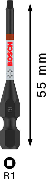 BOSCH PRO Robertson Impact Bit, R1, 55 mm, 2-tlg. BOSCH PRO Robertson Impact Bit, R1, 55 mm, 2-tlg.