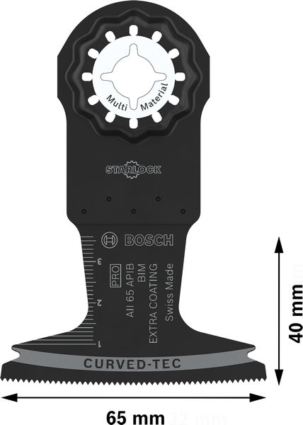 BOSCH PRO AII 65 APIB Blatt für Multifunktionswerkzeuge, 65 x 40 mm, 5-tlg.
