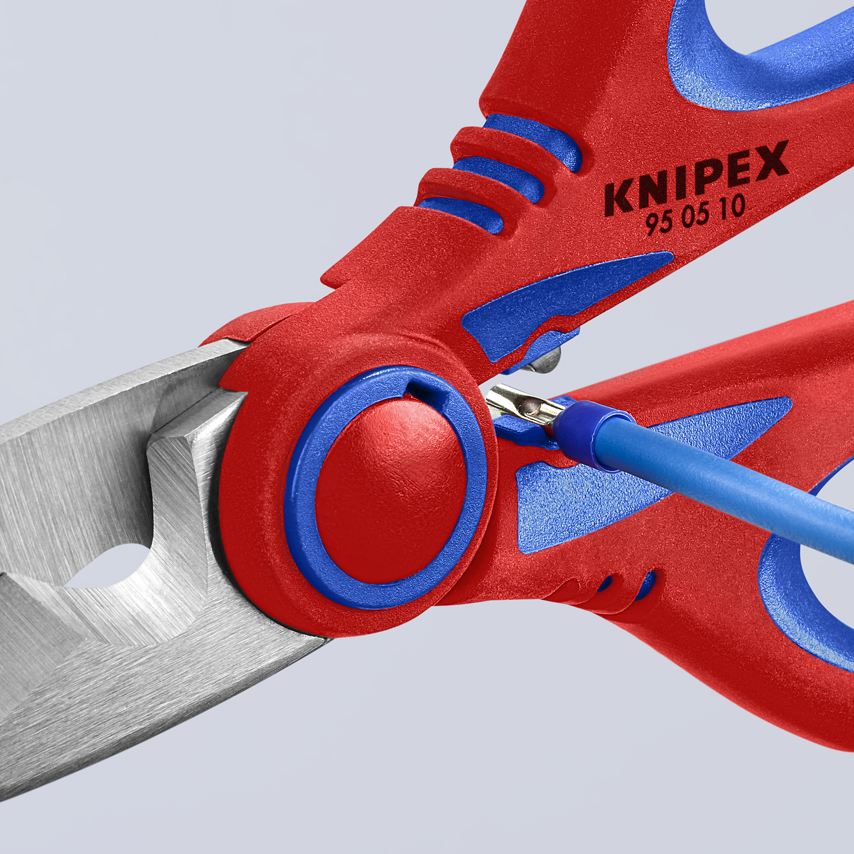 KNIPEX KNIPEX 95 05 10 SB Elektrikerscheren 190 mm mit Mehrkomponenten-Hüllen, glasfaserverstärkt poliert