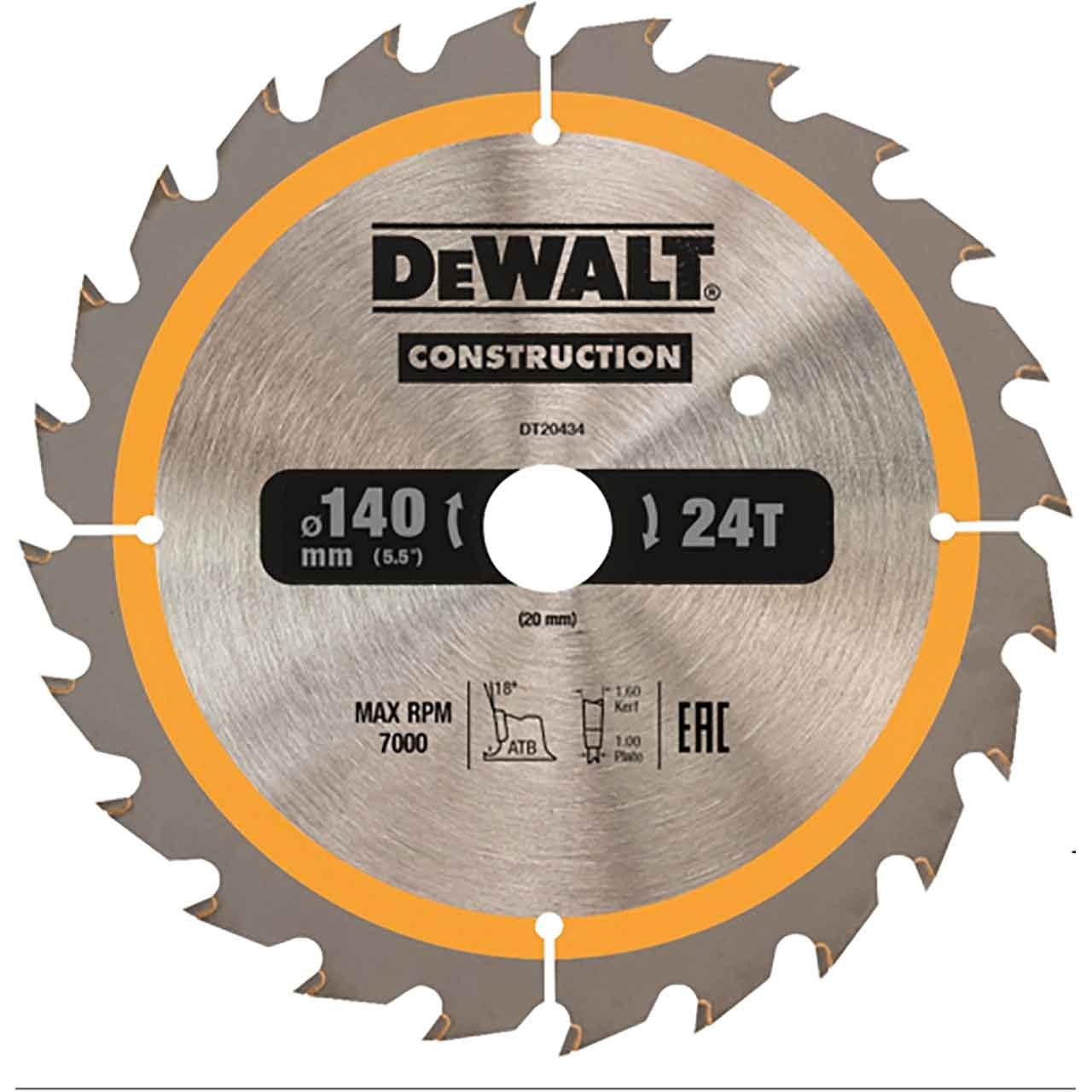 DEWALT Kreissägeblatt 140x1,6x20mm WZ24