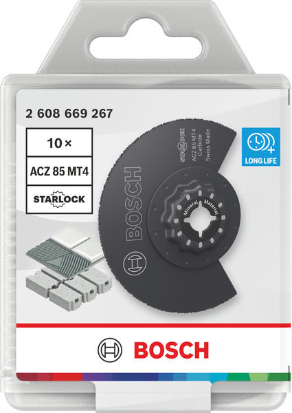 BOSCH ACZ 85 MT4 Mineralische Werkstoffe Segmentsägeblatt, Starlock, 85 mm, 10-tlg.