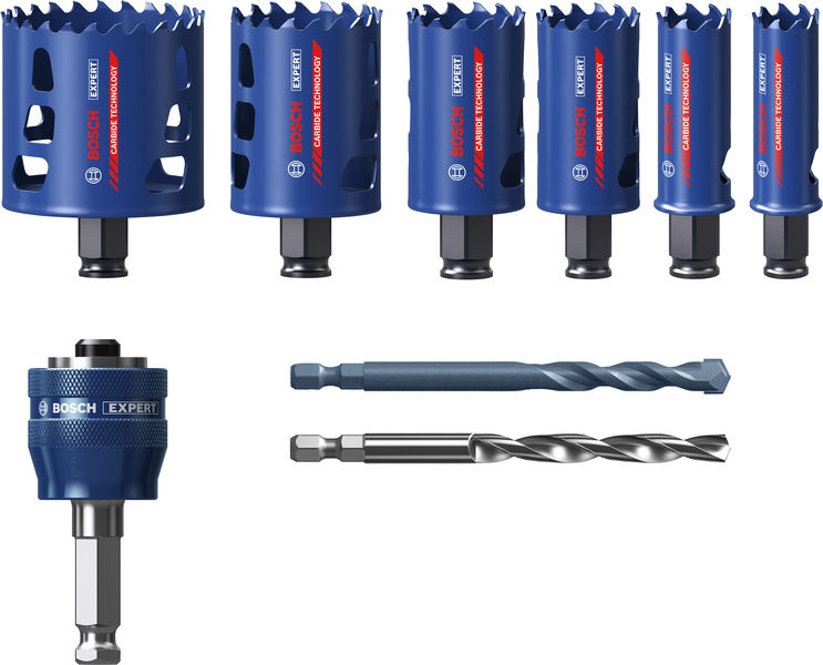 BOSCH EXPERT Multi Material Power Change Plus-Lochsäge, 22/25/35/40/51/68x60 mm,9-tlg. BOSCH EXPERT Multi Material Power Change Plus-Lochsäge, 22/25/35/40/51/68x60 mm,9-tlg.