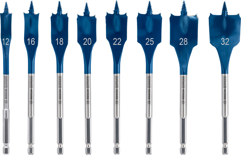 BOSCH EXPERT Self Cut Speed Flachfräsbohrer-Set, 12/16/18/20/22/25/28/32 mm, 8-tlg.