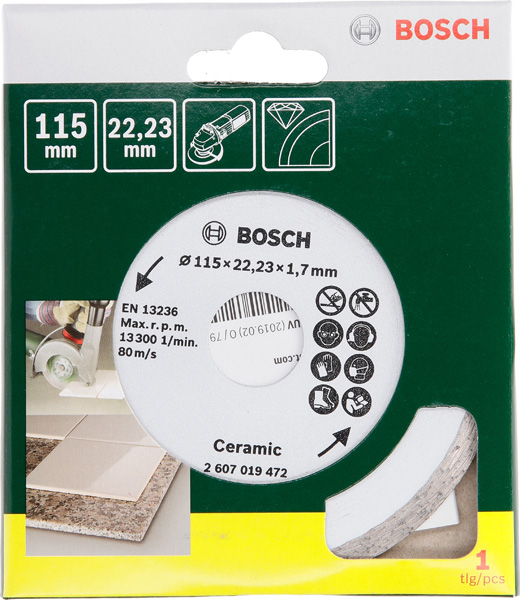 BOSCH Diamanttrennscheibe für Fliesen, Durchmesser: 115 mm