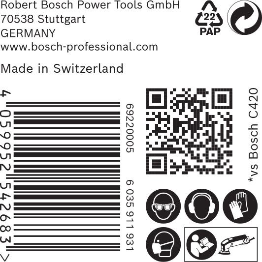 BOSCH EXPERT C470 Schleifblatt, 93x93mm, K120, 6 Löcher, 50-tlg. BOSCH EXPERT C470 Schleifblatt, 93x93mm, K120, 6 Löcher, 50-tlg.