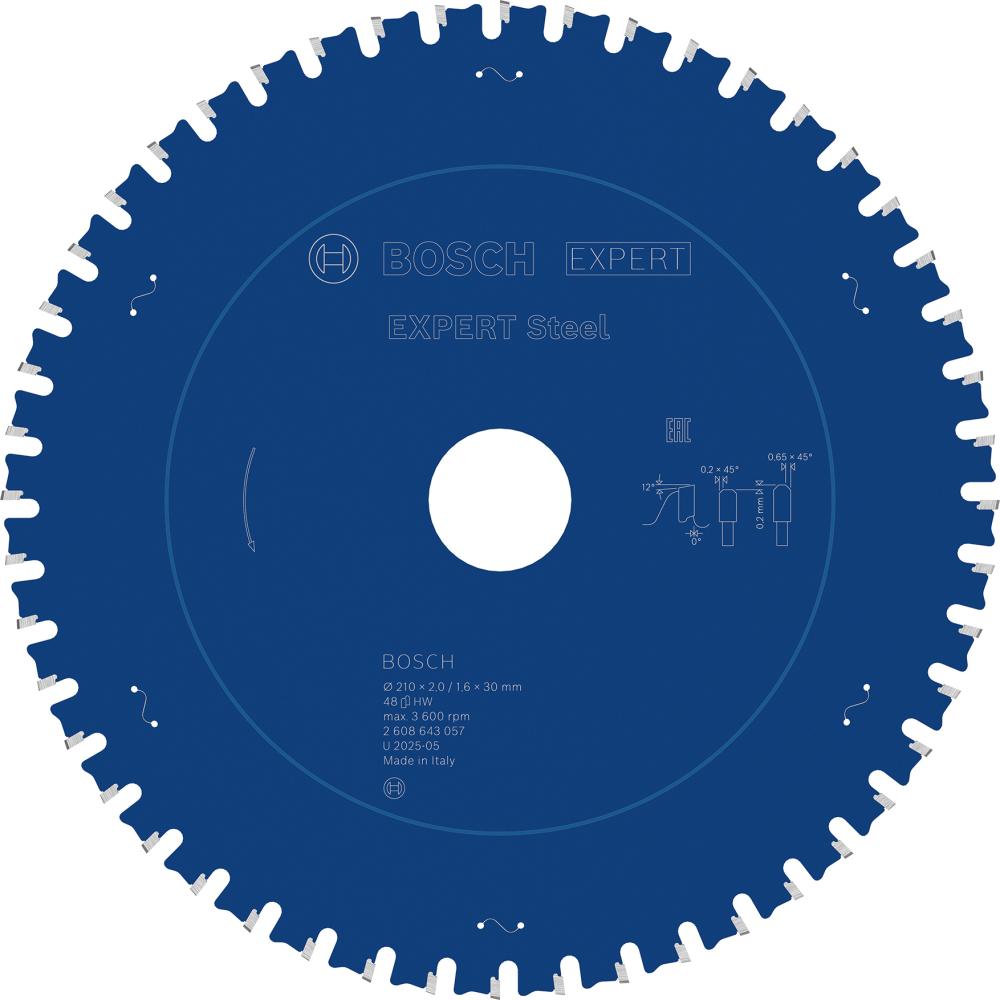 BOSCH EXPERT Steel Kreissägeblatt, 210x2/1,6x30 mm, Z48 BOSCH EXPERT Steel Kreissägeblatt, 210x2/1,6x30 mm, Z48