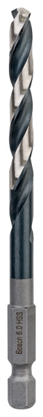 BOSCH HSS Spiralbohrer mit Sechskantschaft 6,0 mm