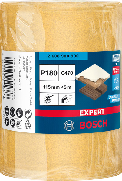 BOSCH EXPERT C470 Schleifband, 115mmx5m, K180, keine Löcher