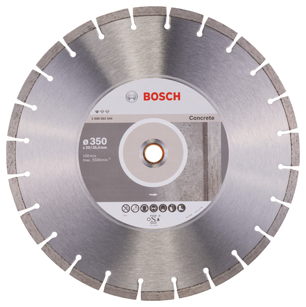BOSCH Diamanttrennscheibe Standard for Concrete, 350 x 20,00/25,40 x 2,8 x 10 mm