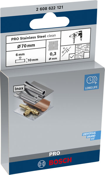 BOSCH PRO Stainless Steel clean Scheibenbürste, gerader Schaft, 70 x 0,3 mm