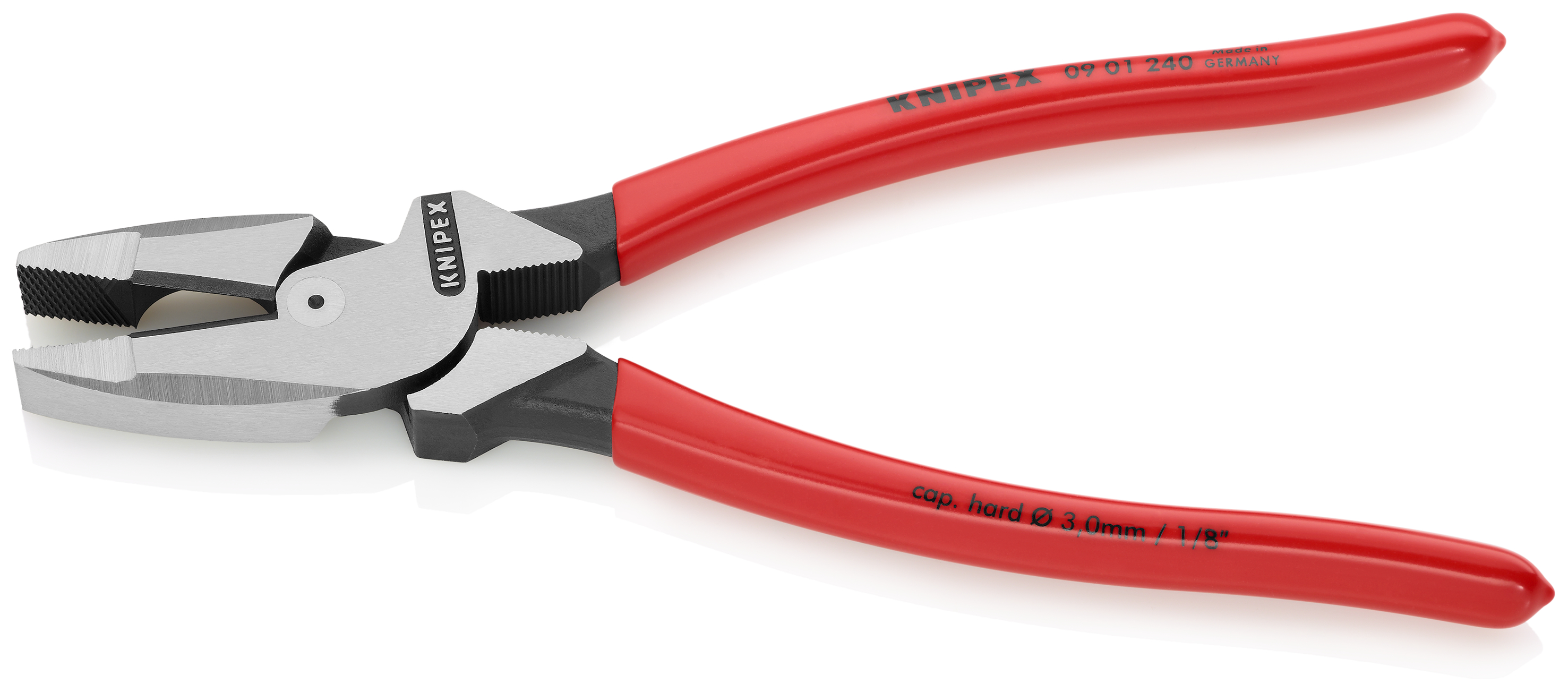 KNIPEX KNIPEX 09 01 240 Kraft-Kombizange "Lineman's Pliers" amerikanisches Modell 240 mm schwarz atramentiert mit rutschhemmendem Kunststoff überzogen poliert