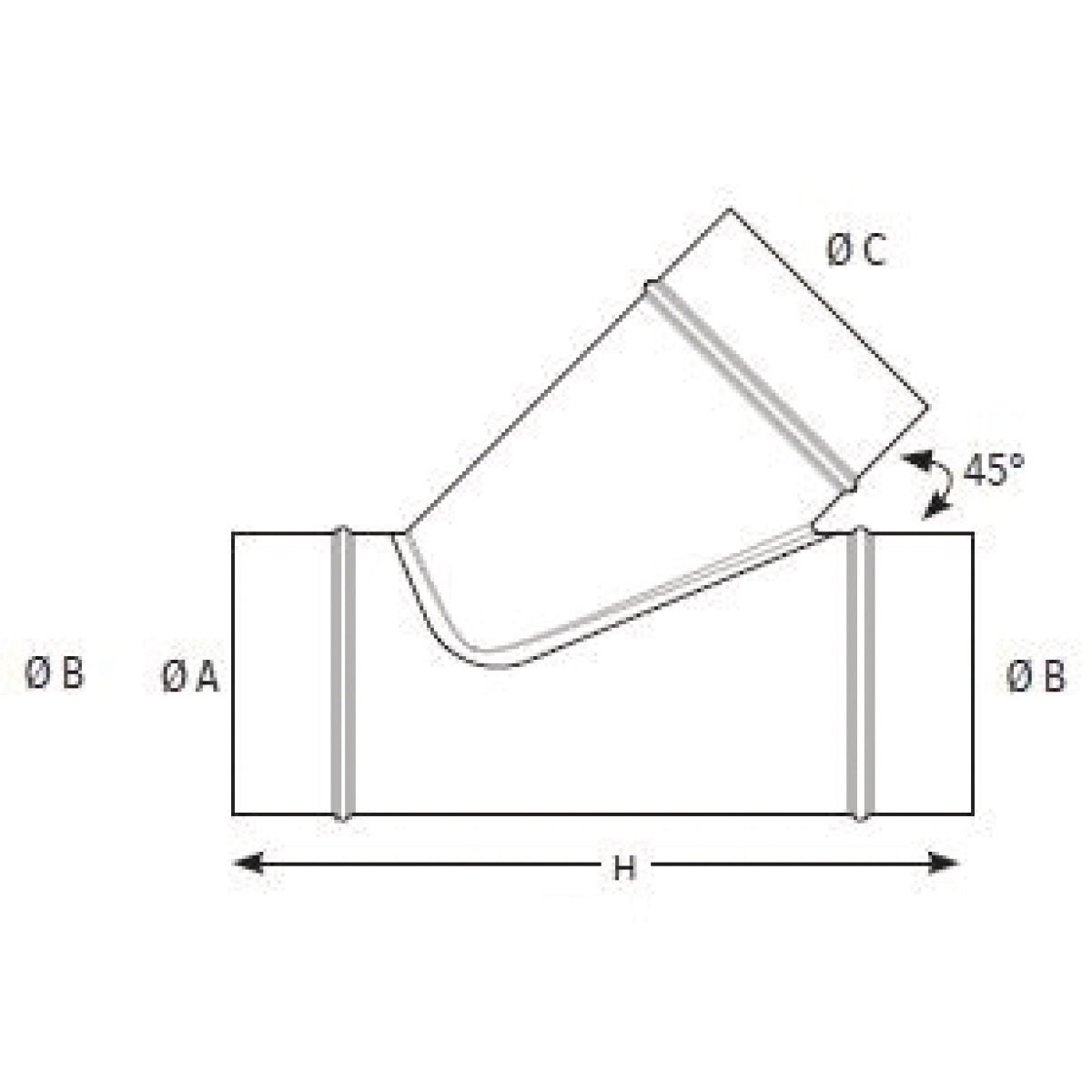 STÜRMER Abzweigstück Holzkraft Ø 300/300/300 STÜRMER Abzweigstück Holzkraft Ø 300/300/300