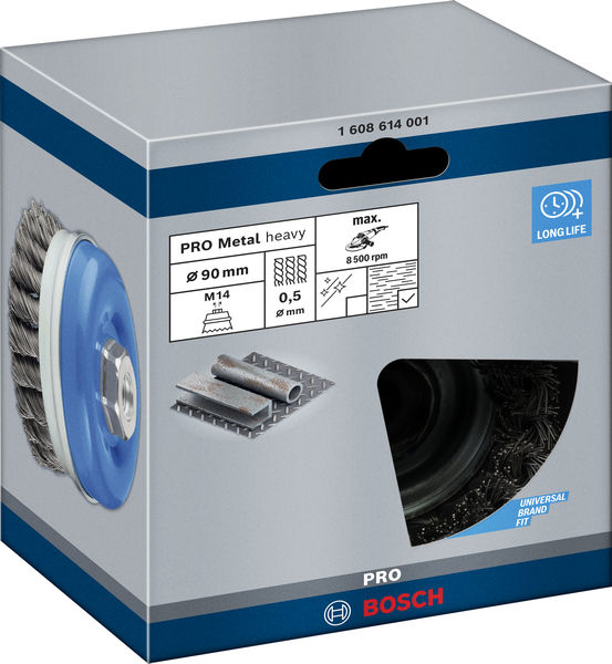 BOSCH PRO Metal heavy Topfbürste, 90 x 0,5 mm, Gewinde BOSCH PRO Metal heavy Topfbürste, 90 x 0,5 mm, Gewinde