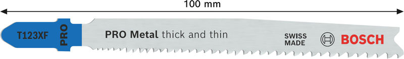 BOSCH PRO Metal thick and thin T123XF Stichsägeblatt, 100 mm, 3-tlg.
