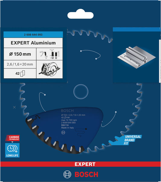 BOSCH EXPERT Aluminium Kreissägeblatt, 150x2,6/1,6x20 mm, Z42