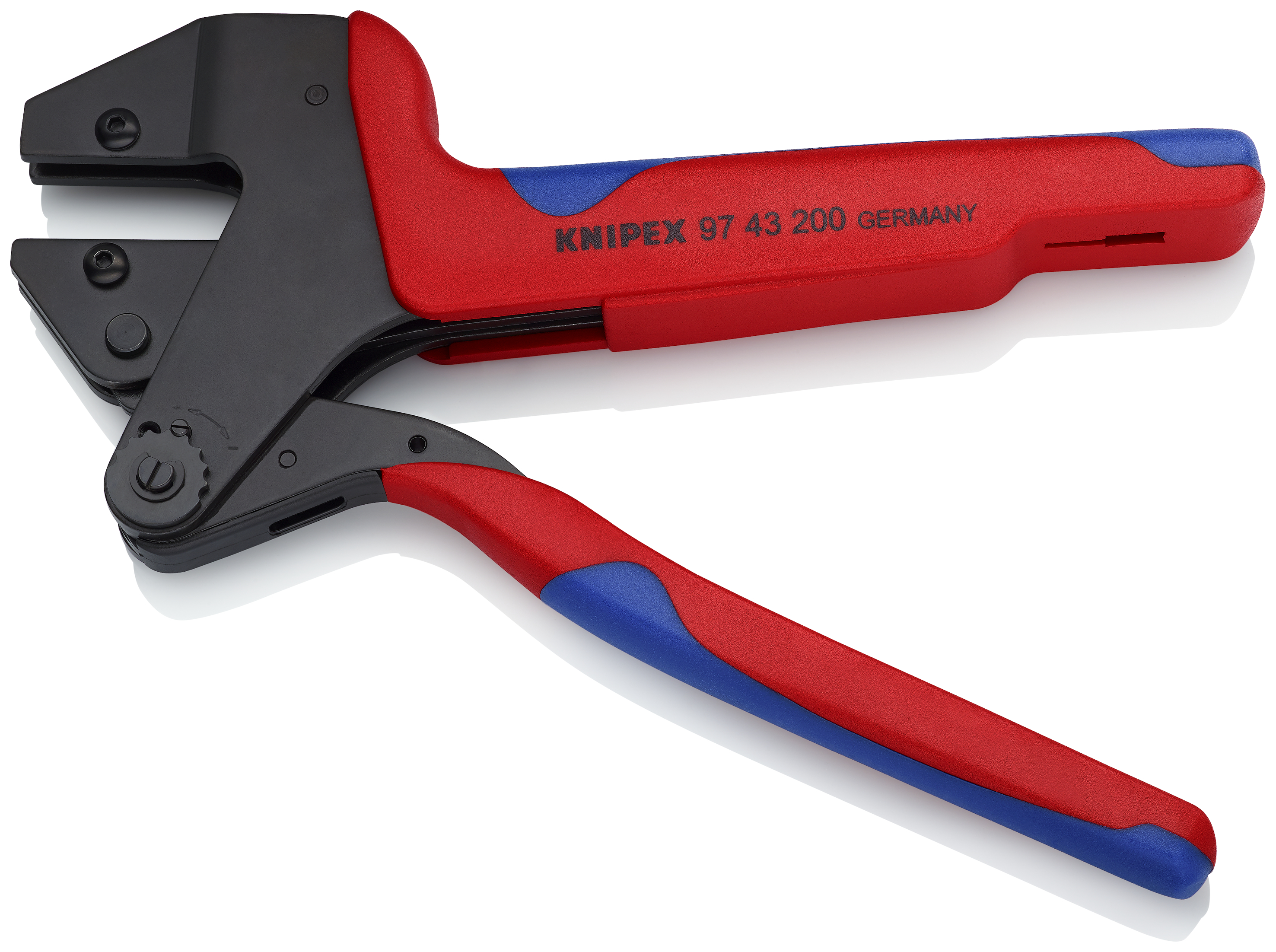 KNIPEX KNIPEX 97 43 200 A Crimp-Systemzange für auswechselbare Crimpeinsätze 200 mm brüniert mit Mehrkomponenten-Hüllen brüniert