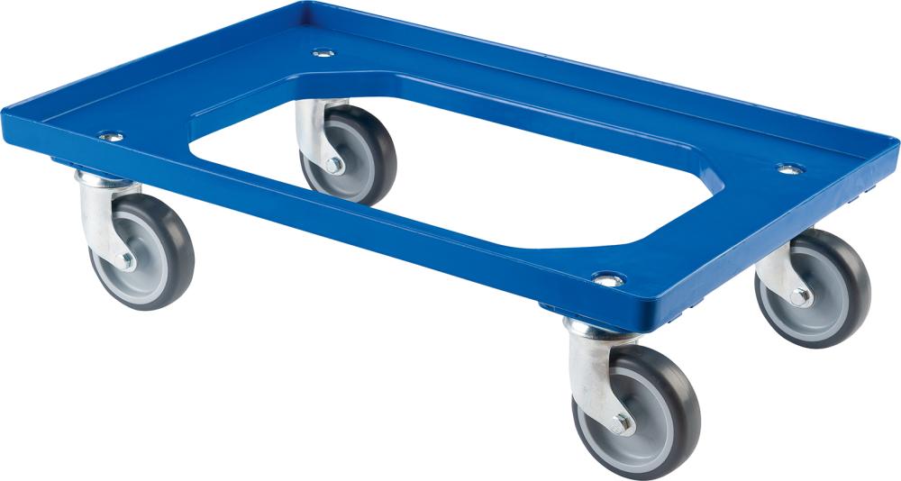 BS ROLLEN Allzweckrollersammler mit Platte TPR, blau, TK 250kg