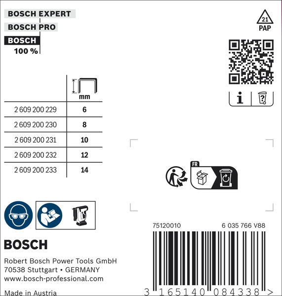 BOSCH Flachdrahtklammer Typ 57, 10,6 x 1,25 x 14 mm, 1000er-Pack BOSCH Flachdrahtklammer Typ 57, 10,6 x 1,25 x 14 mm, 1000er-Pack