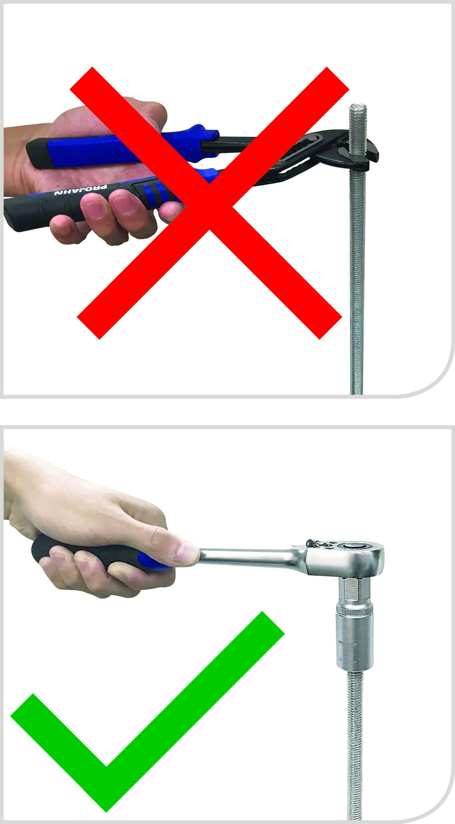 PROJAHN 1/2" (12.5mm) Steckschlüssel-Einsatz für Gewindestangen, Stockschrauben und Stehbolzen M10