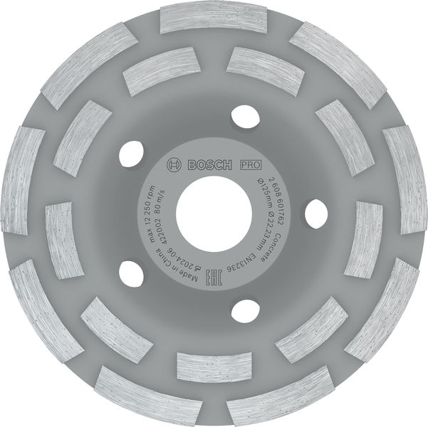 BOSCH PRO Concrete Topfscheibe, 50 x 125 mm, 22,23 mm, 2-reihig