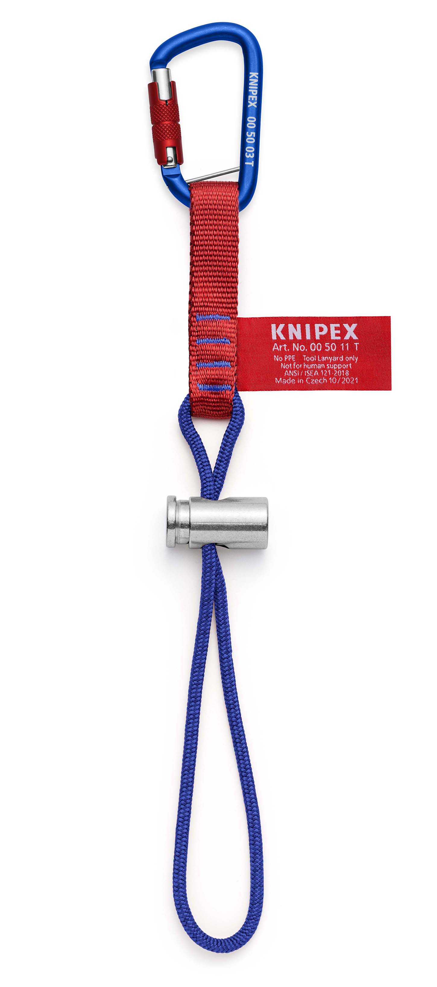 KNIPEX KNIPEX 00 50 13 T BK Adapterschlaufen mit fixiertem Materialkarabiner Zur Werkzeug-Absturzsicherung 186 mm