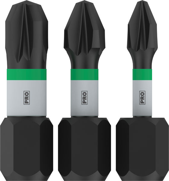 BOSCH PRO PZ Impact Bit Set, 25 mm, 3-tlg