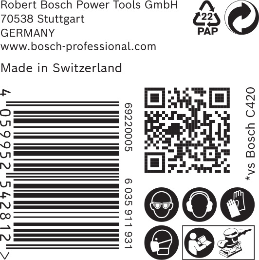 BOSCH EXPERT C470 Schleifblatt, 115x230mm, K60, 14 Löcher, 50-tlg.