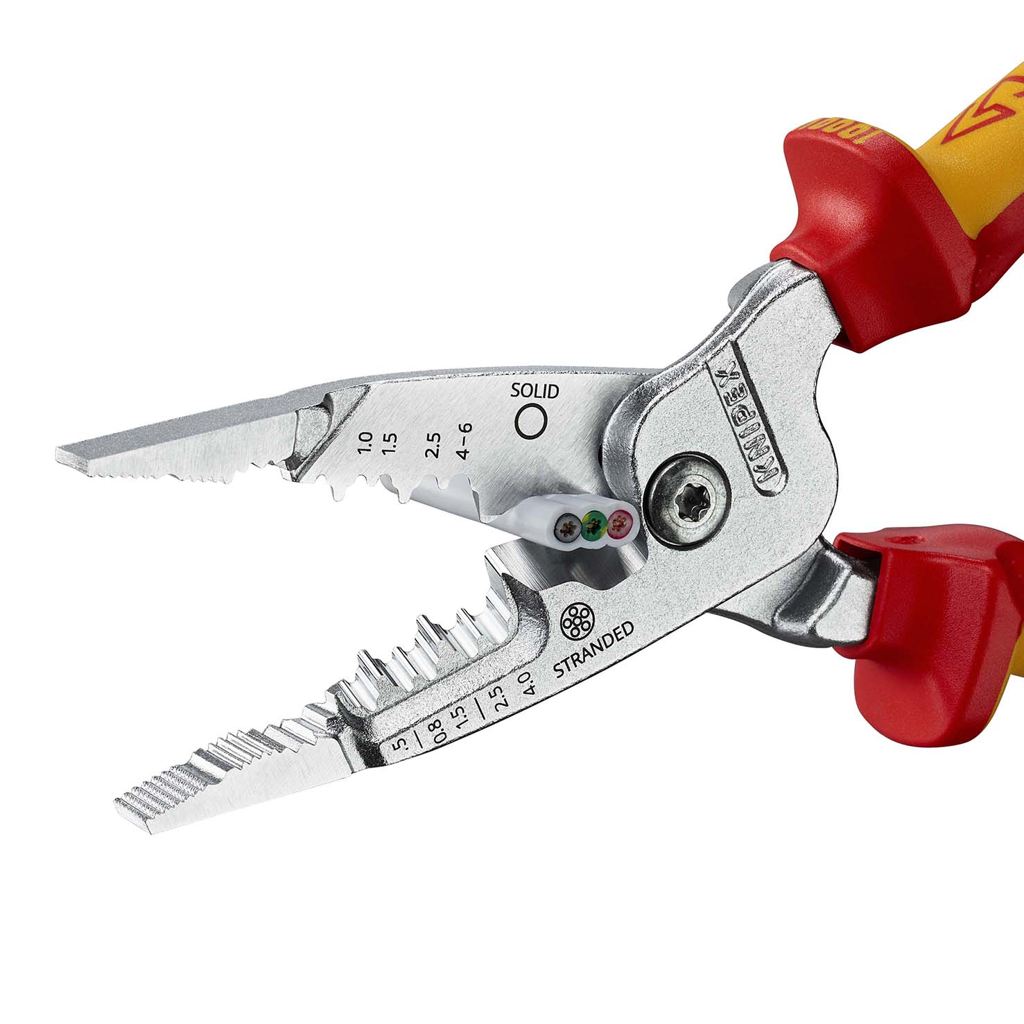 KNIPEX KNIPEX 13 76 200 ME Multifunktions-Elektrikerzange metrisches Modell 200 mm verchromt isoliert mit Mehrkomponenten-Hüllen, VDE-geprüft